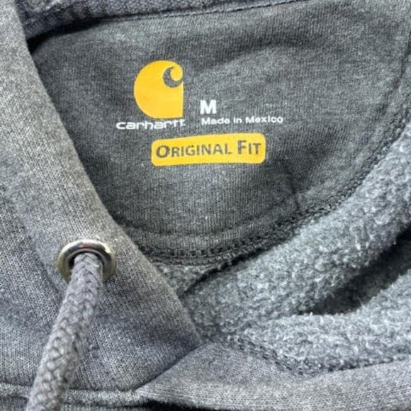 Carhartt Men’s MD Hoodie Sweatshirt Gray Green Logo Original Fit - Picture 4 of 4